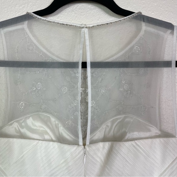 Ann Taylor Wedding Dress Gown Tulle Embellished Illusion Neckline Mermaid Size 8 - Picture 8 of 16